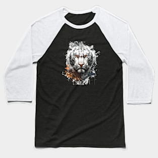 Tiger Portrait Animal Painting Wildlife Outdoors Adventure Baseball T-Shirt